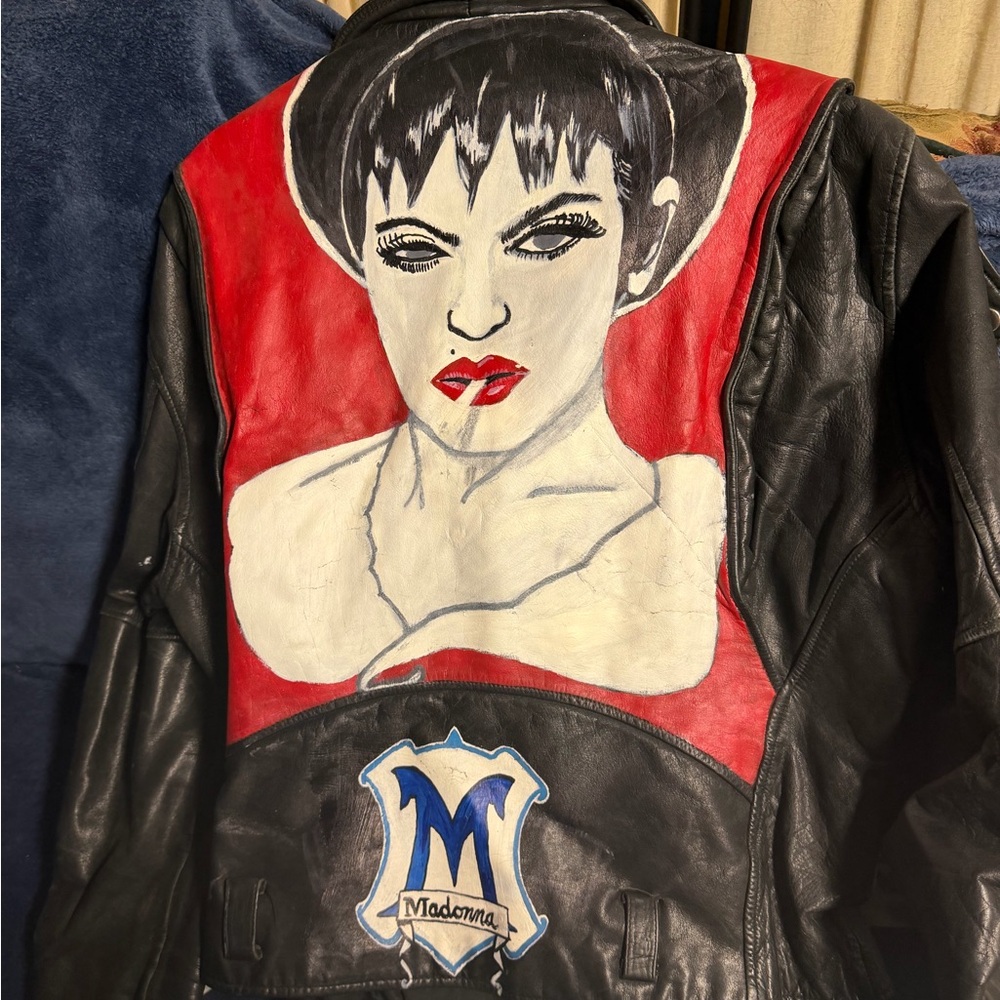 Madonna Painted Custom Vintage Leather Jacket